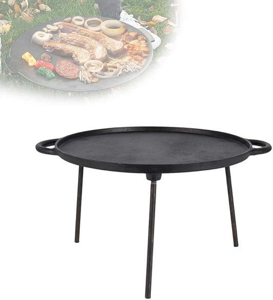 Outdoor Large Charcoal Grill Plate, Large Cake Pit, Cast Iron Pan, Camping Frying Pan, Driving Wrought Iron Grill, Barbecue Grill, Portable Folding Grill,S