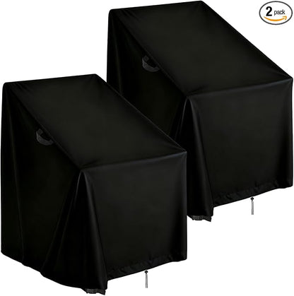 High Back Patio Chair Cover,Waterproof Covers for Stackable Dining Chairs,Outdoor Patio Furniture Seating Set Shield (43"W x 42"D x 42"H,2-Pcs)