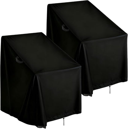 High Back Patio Chair Cover,Waterproof Covers for Stackable Dining Chairs,Outdoor Patio Furniture Seating Set Shield (36"W x 40"D x 36"H,2-Pcs)