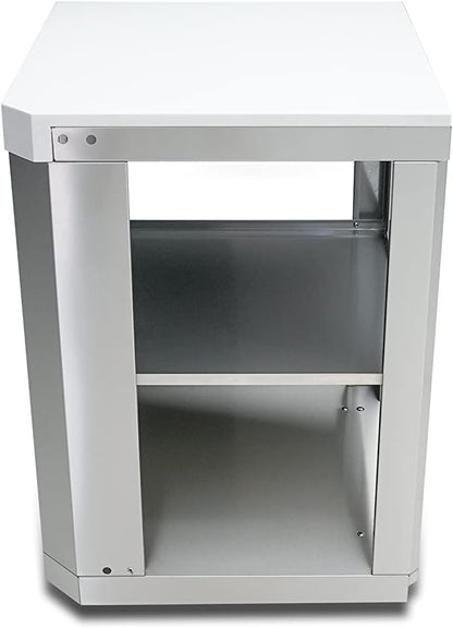 Mont Alpi Premium 25" W x 25" D x 35" H Stainless Steel 90 Degree L-Shaped Corner Outdoor Kitchen Island Grill Module with Granite Countertops for Original/Black/Deluxe Series MAi805 / MAi400 Models