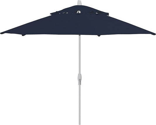 Treasure Garden 11ft Patio Umbrella – Outdoor Market Umbrella – Deluxe Auto-Tilt – White Aluminum Frame (Sunbrella, Spectrum Indigo)