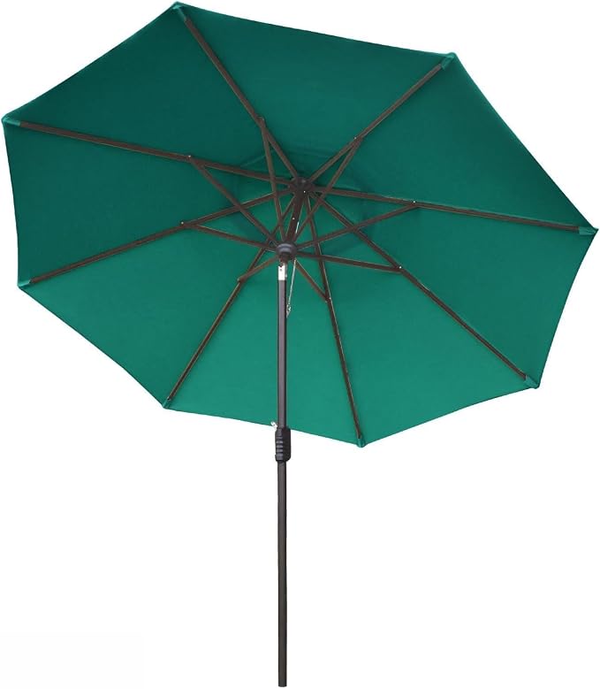 Eurmax USA 10-Year-Non-Fading 10FT Outdoor Patio Market Umbrella,UPF50+ UV Resistant Sun Shade,Heavy Duty Commercial Grade,Crank Lift&Tilt,Windproof Vented Top for Garden,Pool,Deck,Teal