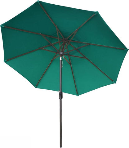 Eurmax USA 10-Year-Non-Fading 10FT Outdoor Patio Market Umbrella,UPF50+ UV Resistant Sun Shade,Heavy Duty Commercial Grade,Crank Lift&Tilt,Windproof Vented Top for Garden,Pool,Deck,Teal