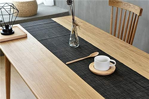 Zupro Placemats for Dining Table Washable Heat-Resistant Non-Slip Table Mats Woven PVC Vinyl Kitchen Placemats for Everyday use or Holidays Dinner BBQs Indoor and Ourdoor Use. (1, ZQ-Hemp Black)