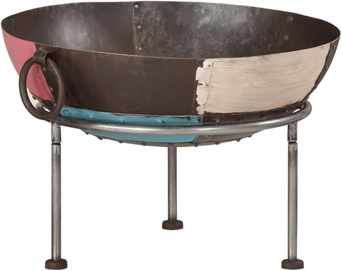 21.7 Inch Iron Fire Pit, Portable Outdoor Fire Bowl for Backyard, Patio, and Garden Heating with Three Sturdy Legs and Convenient Handles