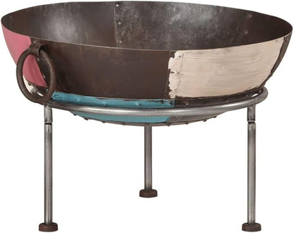 21.7 Inch Iron Fire Pit, Portable Outdoor Fire Bowl for Backyard, Patio, and Garden Heating with Three Sturdy Legs and Convenient Handles