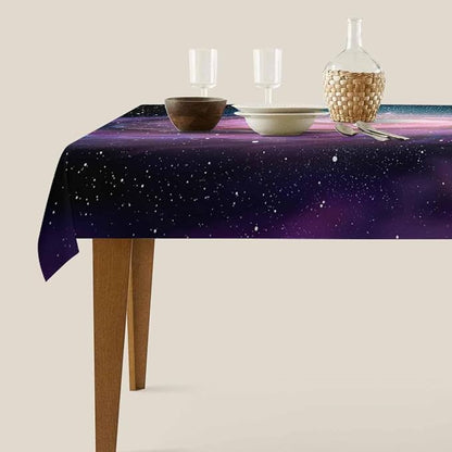 TKS MITLAN Purple Spiral Galaxy Tablecloth Decor Universe Stars Shine Beautiful Glow Table Cloth Dining Room Kitchen Table Cover 60" X 84" Oblong/Rectangle