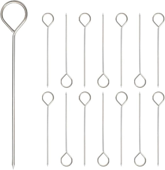 15 Pcs Stainless Steel metal skewers, 5.8 Inch Turkey Lacers, Wraps Turkey Lacers, Kabob Skewers Stainless, for Meat Trussing, Shish Kebob