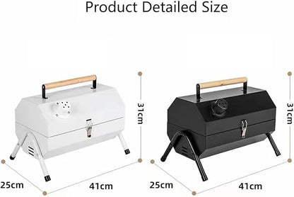 Outdoor Cooking Charcoal Barbecue Grill Portable BBQ Grill Shelf with Handle Double-Side Use Extra Large Cooking Area for Camping Backyard Picnic Patio BBQ Cooking(Black B)
