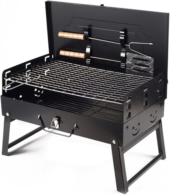 Portable Charcoal Grill for Camping BBQ Grills, Outdoor Barbecue Grill Folding Box Self-Service BBQ, Lightweight and Easy Clean,AsShow-D