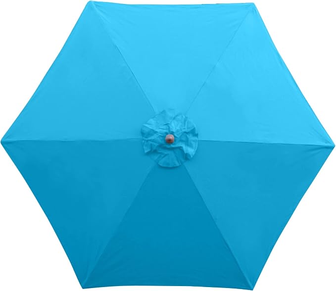 Formosa Covers 9ft 6 Ribs Market Patio Umbrella Replacement Canopy - Top Canvas - 600D UV Protective and Water Resistant Umbrella Fabric - Premium Quality Replacement Canopy Cover ONLY (Teal)