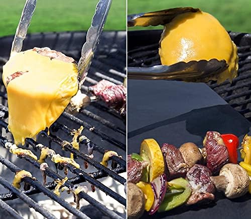 G & F Products 100% Non-Stick BBQ Grill Mat, 5 Pieces, Temperature Resistant -100F to +500F, Reusable and Dishwasher Safe
