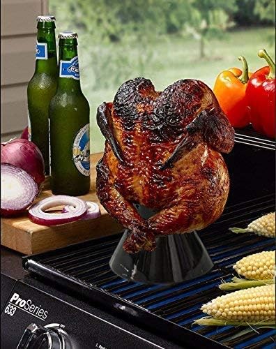 Large Ceramic Roaster Rack for Turkey&Big Chicken,Beer Can Turkey Stand Vertical Poultry Ceramic Steamer,Non-stick Ceramic Cooking BBQ Accessories For Grilling like Kamado Grill,Ovens,Smokers (Large)