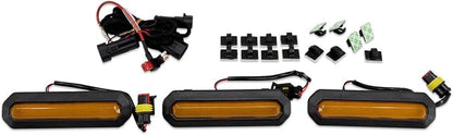 IAG I-Line Amber Grille Lights for Ford Bronco 2021+, Base/Black Diamond | Adds the Raptor look, 3 bright 135-lumen amber LEDs, plug-and-play harness, no-drill clip-in install, waterproof