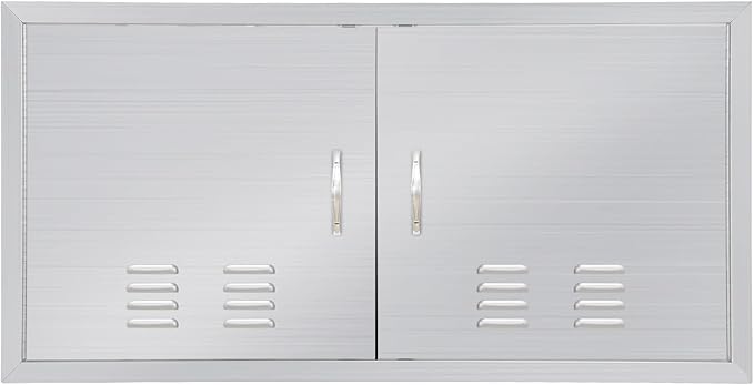 Outdoor Kitchen Doors 42" W x 21" H, Stainless Steel BBQ Access Doors, Flush Mount BBQ Door for Outside Kitchen Grilling Station, Barbeque Oven Island, Storage Cabinet Door
