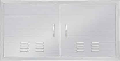 Outdoor Kitchen Doors 42" W x 21" H, Stainless Steel BBQ Access Doors, Flush Mount BBQ Door for Outside Kitchen Grilling Station, Barbeque Oven Island, Storage Cabinet Door