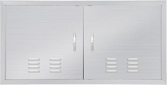 Outdoor Kitchen Doors 42" W x 21" H, Stainless Steel BBQ Access Doors, Flush Mount BBQ Door for Outside Kitchen Grilling Station, Barbeque Oven Island, Storage Cabinet Door