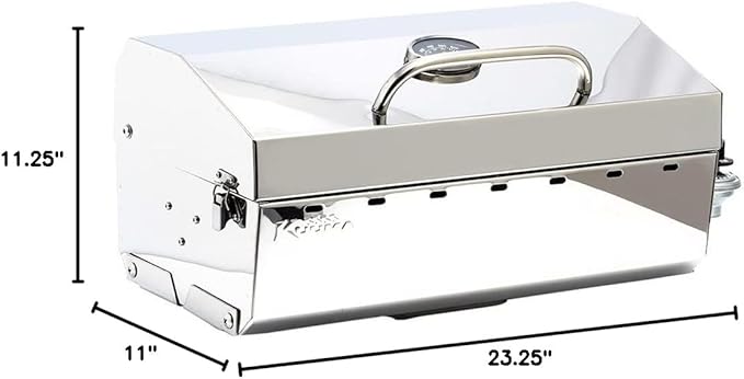 Camco 58131 Stow N' Go 160 Gas Grill with Thermometer and Igniter, White