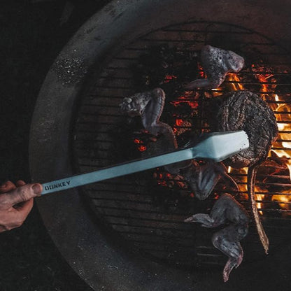 Donkey Tong 27" Long BBQ Tongs - Heavy Duty Grill Tongs for Grilling, Smoking, Charcoal & Outdoor Cooking | Handmade Stainless Steel Meat Tongs with Oak Handles | Fathers Day Gift for Grill Masters