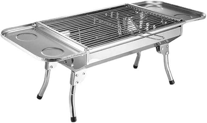 Portable Charcoal Grill for Camping BBQ, Outdoor Barbecue Grill with Foldable Stainless Steel Rack, Lightweight Camping Grill for Grilling,A-1