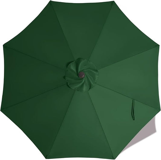 ABCCANOPY 10ft Outdoor Umbrella Replacement Top Suit 8 Ribs (Forest Green)