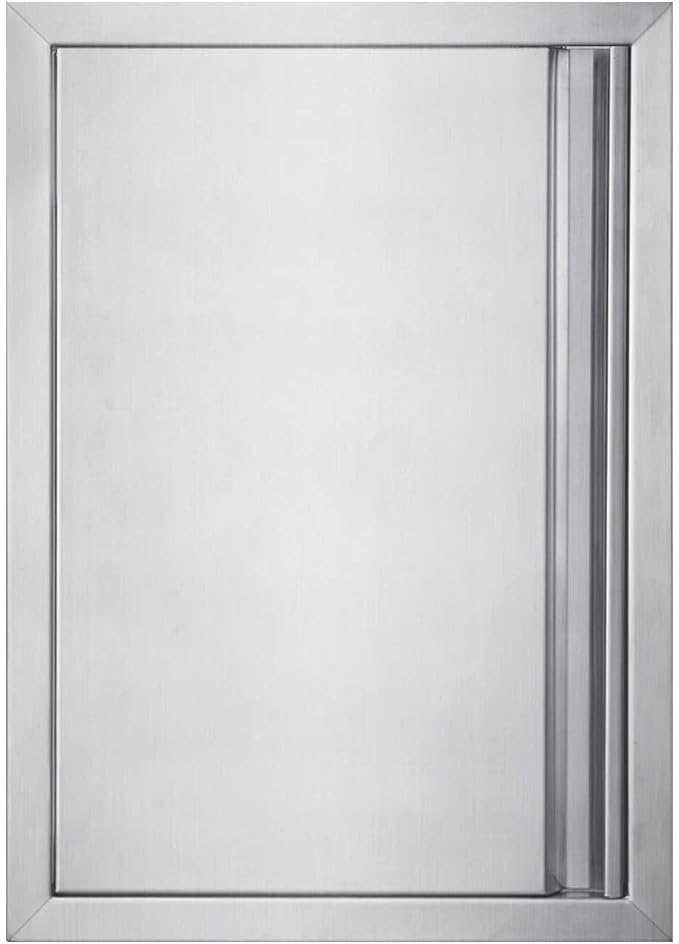 BI-DTOOL Outdoor Kitchen Single Doors 17" W X 24" H BBQ Access Door Thickened 304 Brushed Stainless Steel Doors for Indoor/Outdoor Kitchen Outdoor Cabinet Barbeque Grill or BBQ Island