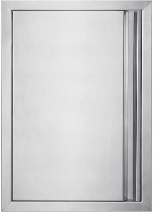 BI-DTOOL Outdoor Kitchen Single Doors 17" W X 24" H BBQ Access Door Thickened 304 Brushed Stainless Steel Doors for Indoor/Outdoor Kitchen Outdoor Cabinet Barbeque Grill or BBQ Island