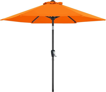 MASTERCANOPY 7.5ft Patio Umbrella with Tilt & Crank, Orange | 6 sturdy ribs;UV/water resistant;Vent;easy setup;for garden/deck/backyard/pool