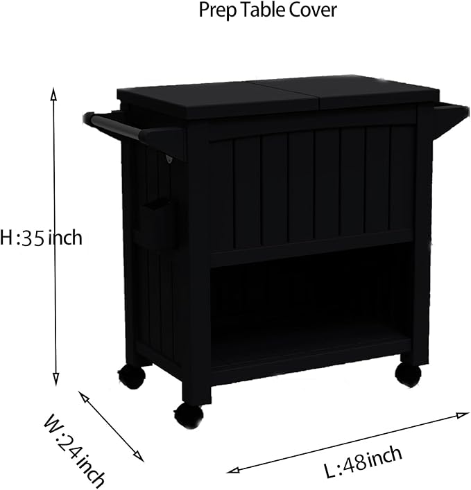 Outdoor Prep Table Cover 48''L x 24''W x 35''H,Heavy Duty Waterproof 600D Furniture Cover for Stainless Steel Food Table,Cart Prep Table,Coffee Table,BBQ Grill Table,Dining Table Office Desk