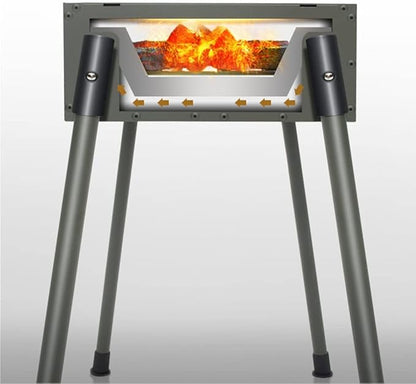 Charcoal Grill, Portable BBQ Grill Heavy-Duty Stainless Steel Barbecue Folding Camping Grill for Outdoor, Backyard, Patio, Picnic, Park (Black 66 * 30 * 69cm)