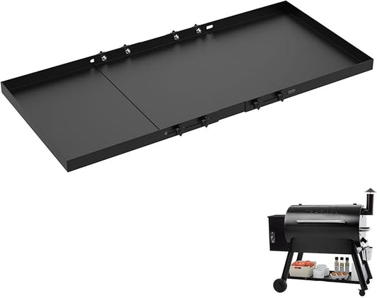 BBQ-PLUS Adjustable Grill Storage Shelf for Traeger Pro Series 34, Pro 780 and Ironwood 885 Pellet Grills Accessories,Metal Bottom Shelf for Traeger to Add More Storage Space
