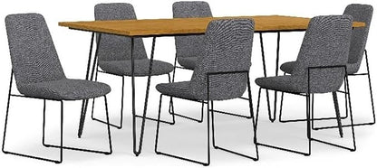 SIMPLIHOME Corina/Hunter 7-Piece Dining Set in Grey for the Dining Room and Kitchen