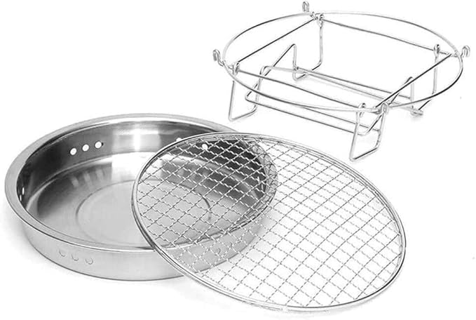 Outdoor Charcoal Grill Stainless Steel Portable Charcoal Grill Barbecue Cooking Stove Round BBQ Grill for Outdoor Picnic Cooking BBQ Grill Barbecue Grill Grill