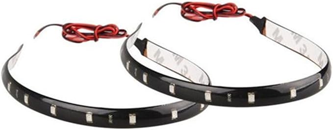 ucomshop 12V 15 LED 60CM Car Grill Flexible Waterproof Light Strip SMD White Pack of 5