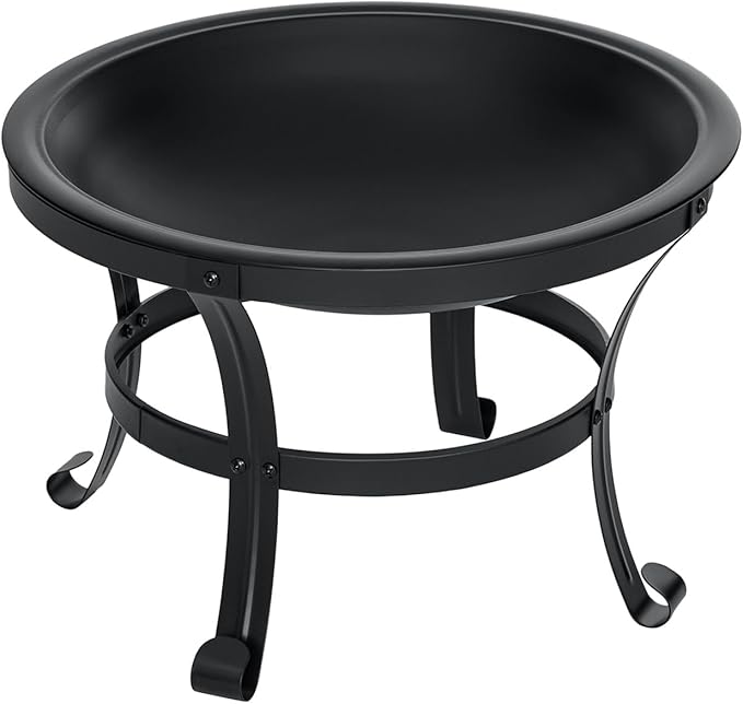 SINGLYFIRE 22 inch Fire Pit for Outside Outdoor Wood Burning Small Bonfire Pit Steel Firepit Bowl for Patio Camping Backyard Deck Picnic Porch,with Spark Screen,Log Grate,Poker