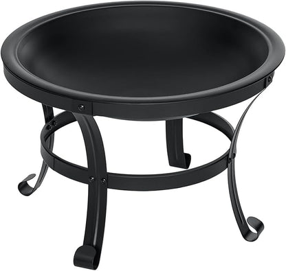 SINGLYFIRE 22 inch Fire Pit for Outside Outdoor Wood Burning Small Bonfire Pit Steel Firepit Bowl for Patio Camping Backyard Deck Picnic Porch,with Spark Screen,Log Grate,Poker