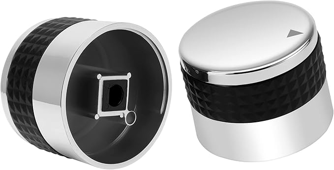 Onlyfire Gas Grill Control Knobs, Chrome Plated Plastic Burner Knobs Replacement for BBQ Gas Grills with D Shaped Valve Stem, 2 PCS Grill Valves