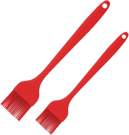 Silicone Basting Pastry Brushes Set, 2 Pcs Heat Resistant Kitchen Cooking Baking Brush for Oil Butter Sauce BBQ Grill, BPA Free, Dishwasher Safe, 8&10 inch