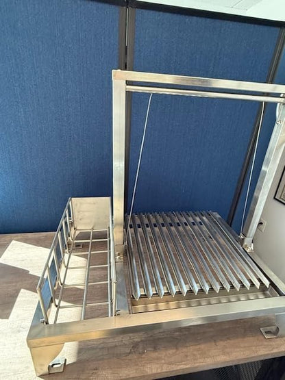 Santa Maria Grill Built in BBQ Cooking Grill with brasero -Argentine Barbecue V grate adjustable height