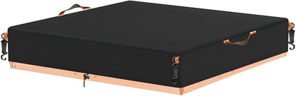 Sandbox Cover, Waterproof Square Sandbox Cover for Sand Prevention, Equipped with Handle, Hook, Bottom Pull Rope Suitable for Children's Outdoor Large Sandbox Cover (Black, 50" L×50" W×8" H)