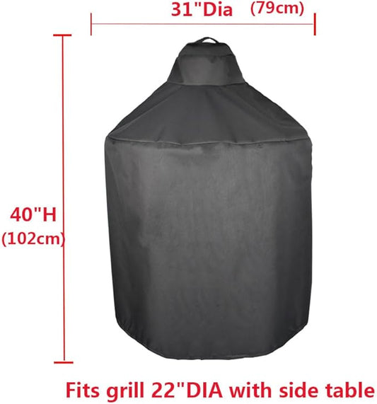 Mini Lustrous Cover Compatible with Large Big Green Egg, Kamado Ceramic Grill Cover, Outdoor Grill Cover with Durable and Waterproof Fabric, 31" Dia X 40" H(Large)
