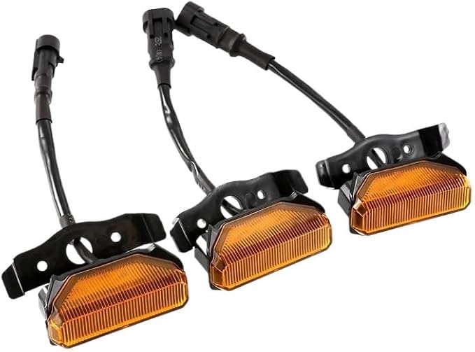3Pcs/Set 12V Front Grille Lights Fit For Toyota Tundra TRD Pro 2019 2020 2021 Car External Grill DRL Singal Lamp(Amber Lens Amber)