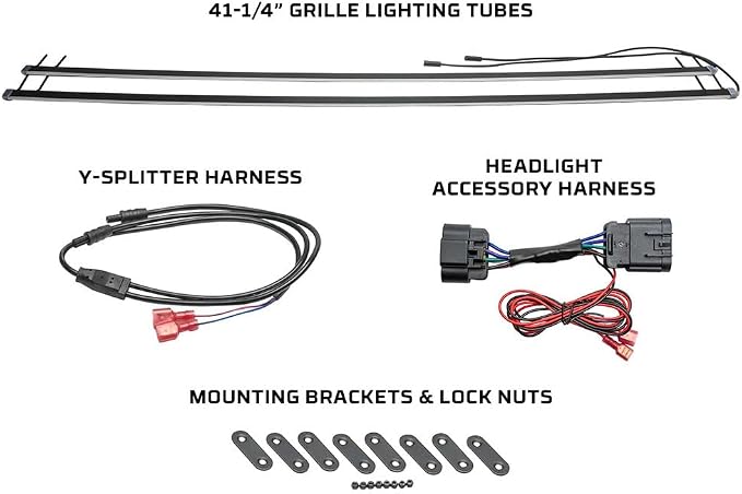 LEDGlow White LED Truck Grille Lighting Kit Fits 18-19 GMC Sierra Denali | Compatible with 2500 3500 w/ LED Headlights, Includes 2X Grill Light Bars, Accessory Harness & Y-Splitter