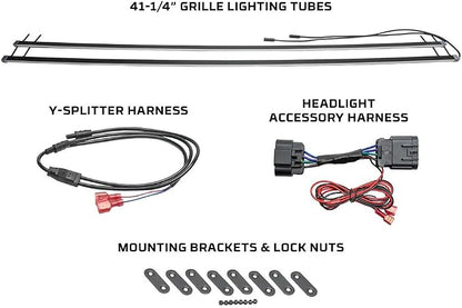 LEDGlow White LED Truck Grille Lighting Kit Fits 18-19 GMC Sierra Denali | Compatible with 2500 3500 w/ LED Headlights, Includes 2X Grill Light Bars, Accessory Harness & Y-Splitter