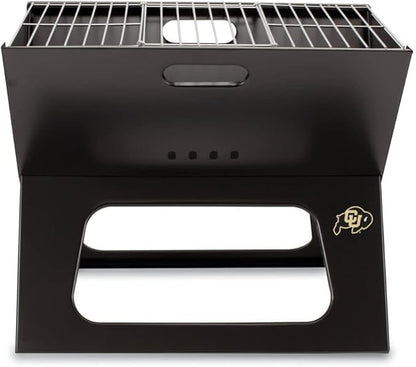 PICNIC TIME NCAA Colorado Buffaloes X-Grill Portable Grill - Camping Grill - Small Charcoal Grill for Tailgating