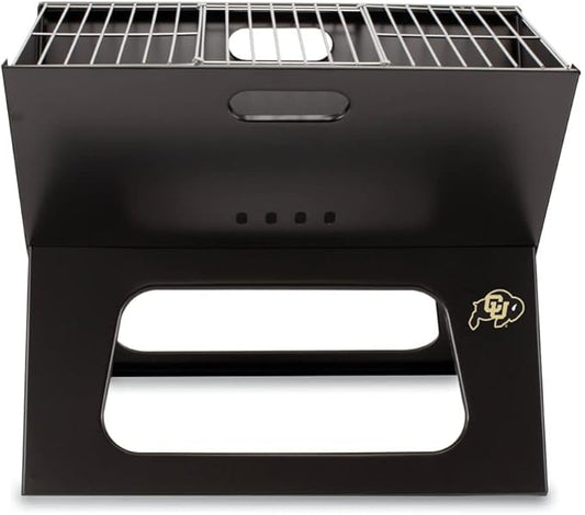PICNIC TIME NCAA Colorado Buffaloes X-Grill Portable Grill - Camping Grill - Small Charcoal Grill for Tailgating