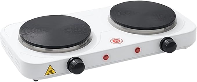 Countertop Double Burner Adjustable Temperature Kitchen Small Appliance Professional 2000W for Braising Scrambling Steaming, Heating Plate