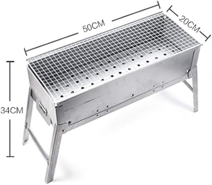 Silver Barbecue Portable Charcoal Grill, Foldable Camping BBQ Grills for Outdoor Household Barbecue, Easy Carry Barbecue Grill for Backyard Patio Tailgating,A-1