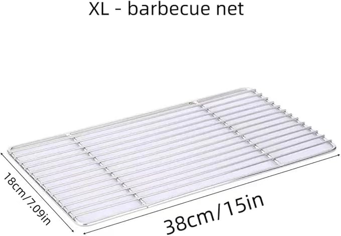 Upgraded Japanese Hibachi Grill, Portable Tabletop Yakitori Charcoal BBQ Indoor Outdoor with Wooden Base & Grill Grid - 6.7x4.73x13.6in (XL)
