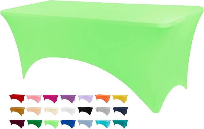 BDDC 6ft Stretch Spandex Fitted Table Cloth for 6 Foot Tables | GRS-Certified Eco-Friendly Fabric, Elastic Fit Rectangle Tablecloth, Washable, Wrinkle-Free, For Events & Parties